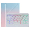 For iPad 9.7 6th 5th Gen / Pro 9.7 / Air 2 Splittable Backlight Bluetooth Keyboard Leather Case with Triangle Holder & Pen Slot