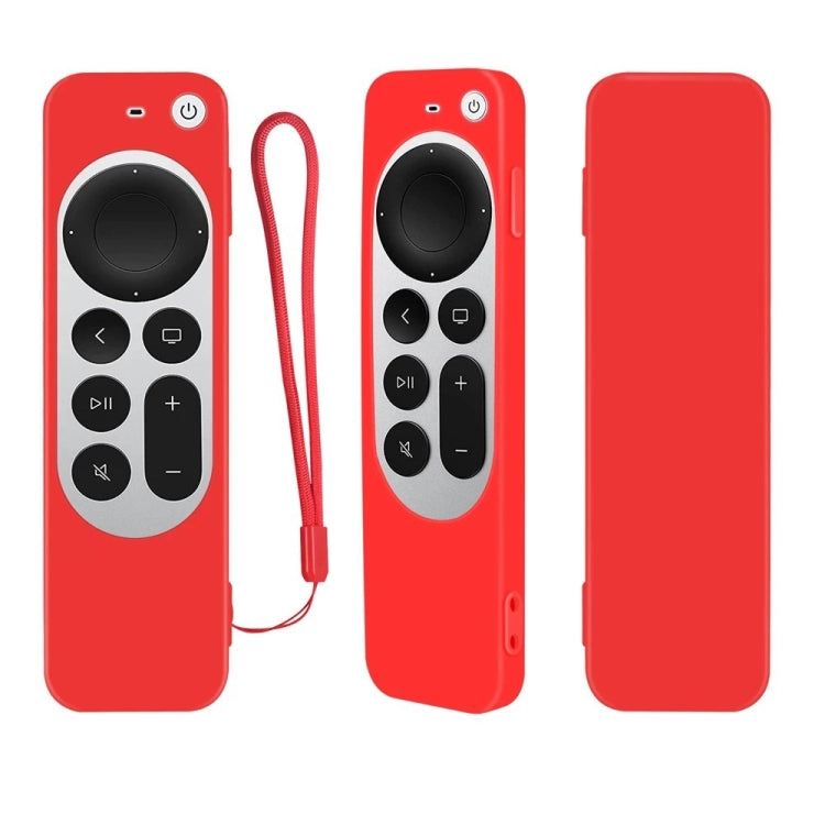 Silicone Protective Case Cover with Rope For Apple TV 4K 4th Siri Remote Controller