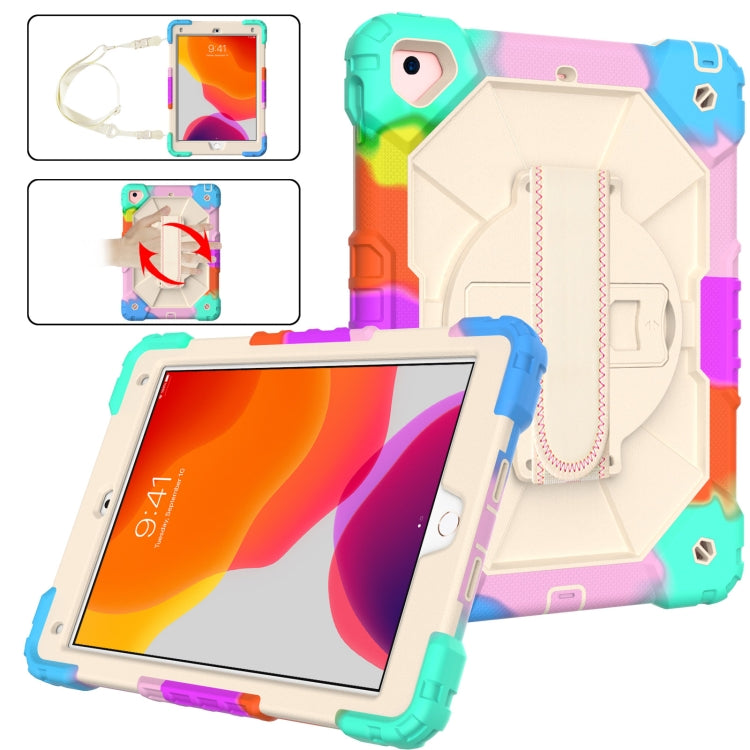 For iPad 6th 5th Gen Air 2 Silicone + PC Protective Case with Holder & Shoulder Strap