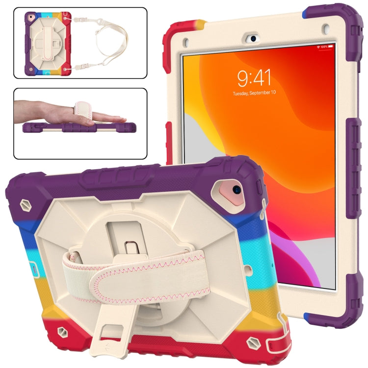 For iPad 6th 5th Gen Air 2 Silicone + PC Protective Case with Holder & Shoulder Strap