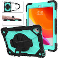 For iPad 6th 5th Gen Air 2 Silicone + PC Protective Case with Holder & Shoulder Strap