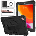 For iPad 6th 5th Gen Air 2 Silicone + PC Protective Case with Holder & Shoulder Strap