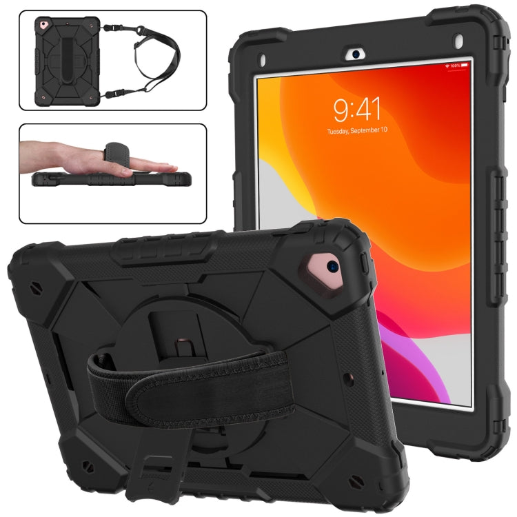 For iPad 6th 5th Gen Air 2 Silicone + PC Protective Case with Holder & Shoulder Strap