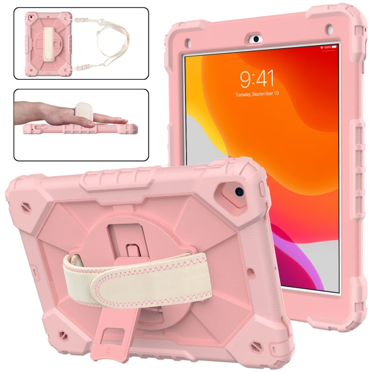 For iPad 6th 5th Gen Air 2 Silicone + PC Protective Case with Holder & Shoulder Strap