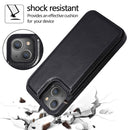 For iPhone 13 Double Buckle Shockproof PU Protective Wallet Case with Card Slots