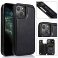 For  iPhone 13 Mini Double Buckle Shockproof PU Protective Wallet Case with Card Slots