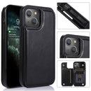 For iPhone 13 Double Buckle Shockproof PU Protective Wallet Case with Card Slots