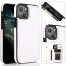 For iPhone 13 Double Buckle Shockproof PU Protective Wallet Case with Card Slots