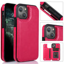 For iPhone 13 Double Buckle Shockproof PU Protective Wallet Case with Card Slots