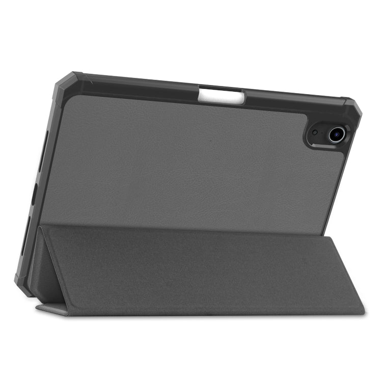 For iPad mini 6 TPU Smart Leather Tablet Case with 3-Fold Holder & Pen Slot