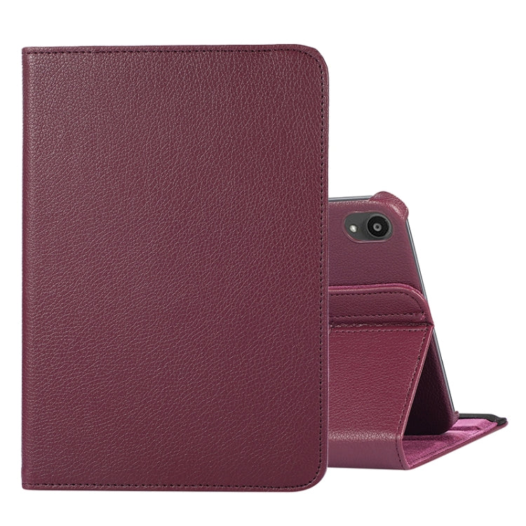 For iPad Mini 7 360 Degree Rotation Litchi Texture Flip Leather Case with Holder