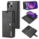 For iPhone 13 mini DG.MING Flip Detachable Magnetic Leather Case Wallet