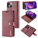 For iPhone 13 mini DG.MING Flip Detachable Magnetic Leather Case Wallet