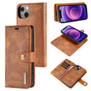 For iPhone 13 mini DG.MING Flip Detachable Magnetic Leather Case Wallet