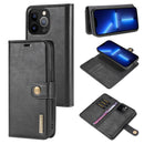 For iPhone 13 mini DG.MING Flip Detachable Magnetic Leather Case Wallet