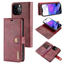 For iPhone 13 mini DG.MING Flip Detachable Magnetic Leather Case Wallet