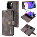 For iPhone 13 mini DG.MING Flip Detachable Magnetic Leather Case Wallet