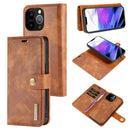 For iPhone 13 mini DG.MING Flip Detachable Magnetic Leather Case Wallet
