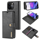 For iPhone 13 mini DG.MING Flip Detachable Magnetic Leather Case Wallet