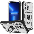 For iPhone 13 Pro TPU + PC Protective Case with 360 Degree Rotating Holder & Card Slot