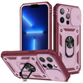 For iPhone 13 Pro TPU + PC Protective Case with 360 Degree Rotating Holder & Card Slot