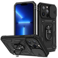 For iPhone 13 Pro TPU + PC Protective Case with 360 Degree Rotating Holder & Card Slot