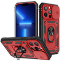 For iPhone 13 Pro TPU + PC Protective Case with 360 Degree Rotating Holder & Card Slot