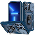 For iPhone 13 Pro TPU + PC Protective Case with 360 Degree Rotating Holder & Card Slot