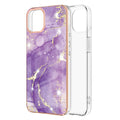 For iPhone 13 mini Electroplating Marble Pattern Dual-side IMD TPU Shockproof Case