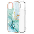 For iPhone 13 mini Electroplating Marble Pattern Dual-side IMD TPU Shockproof Case