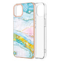 For iPhone 13 mini Electroplating Marble Pattern Dual-side IMD TPU Shockproof Case