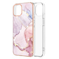 For iPhone 13 mini Electroplating Marble Pattern Dual-side IMD TPU Shockproof Case