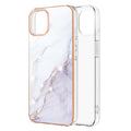 For iPhone 13 mini Electroplating Marble Pattern Dual-side IMD TPU Shockproof Case