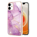 For iPhone 12 / 12 Pro Electroplating Marble Pattern Dual-side IMD TPU Shockproof Case