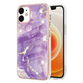 For iPhone 12 / 12 Pro Electroplating Marble Pattern Dual-side IMD TPU Shockproof Case