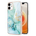 For iPhone 12 / 12 Pro Electroplating Marble Pattern Dual-side IMD TPU Shockproof Case