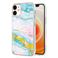 For iPhone 12 / 12 Pro Electroplating Marble Pattern Dual-side IMD TPU Shockproof Case