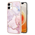 For iPhone 12 / 12 Pro Electroplating Marble Pattern Dual-side IMD TPU Shockproof Case