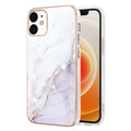 For iPhone 12 / 12 Pro Electroplating Marble Pattern Dual-side IMD TPU Shockproof Case