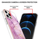 For iPhone 11 Pro Max Electroplating Marble Pattern Dual-side IMD TPU Shockproof Case