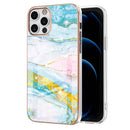 For iPhone 11 Pro Max Electroplating Marble Pattern Dual-side IMD TPU Shockproof Case