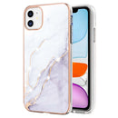 For iPhone 11 Pro Max Electroplating Marble Pattern Dual-side IMD TPU Shockproof Case