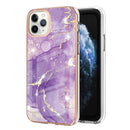 For iPhone 11 Pro Max Electroplating Marble Pattern Dual-side IMD TPU Shockproof Case