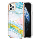 For iPhone 11 Pro Max Electroplating Marble Pattern Dual-side IMD TPU Shockproof Case
