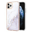 For iPhone 11 Pro Max Electroplating Marble Pattern Dual-side IMD TPU Shockproof Case