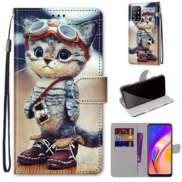 For OPPO A94 5G / A95 5G / F19 Pro+ Wallet phone case with Lanyard