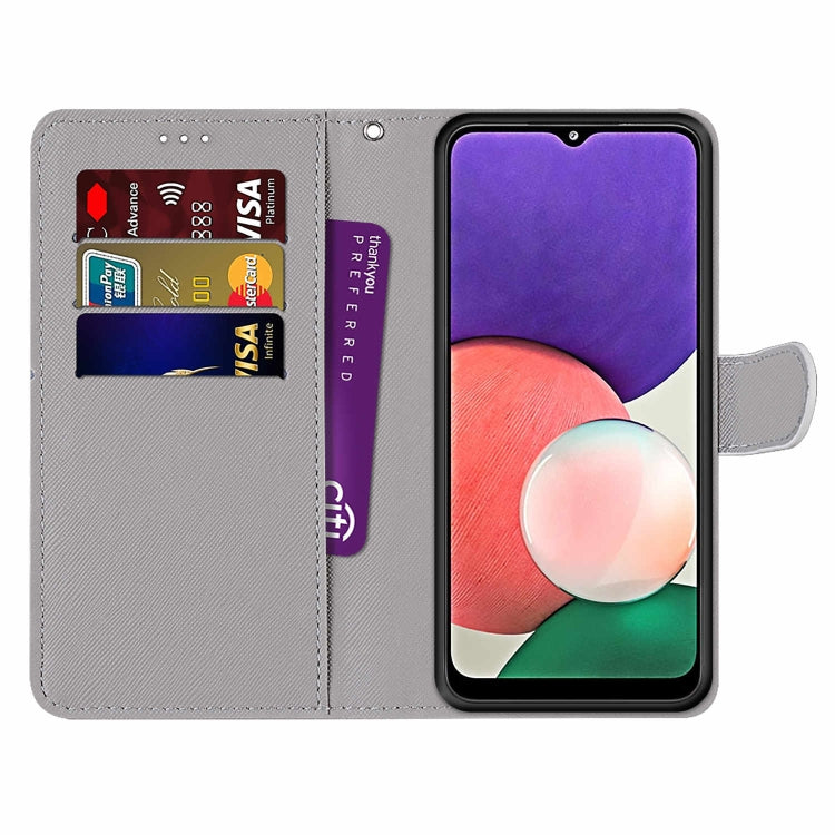 For Samsung Galaxy A22 5G Wallet phone case with lanyard