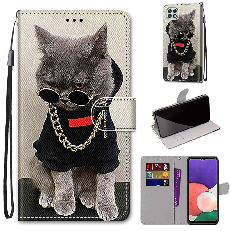 For Samsung Galaxy A22 5G Wallet phone case with lanyard