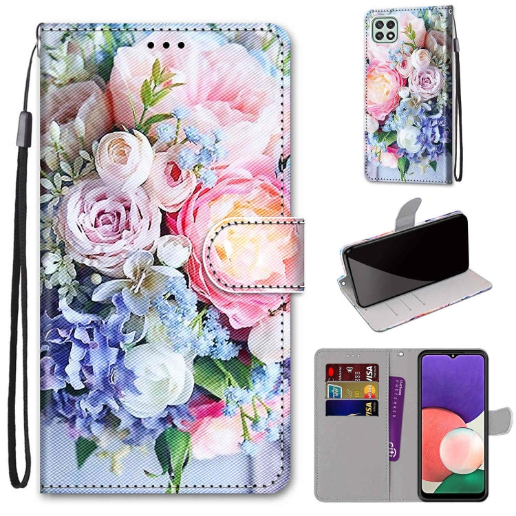 For Samsung Galaxy A22 5G Wallet phone case with lanyard