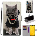 For ZTE Blade A71 Printed Phone Case Wallet & Lanyard with card slots